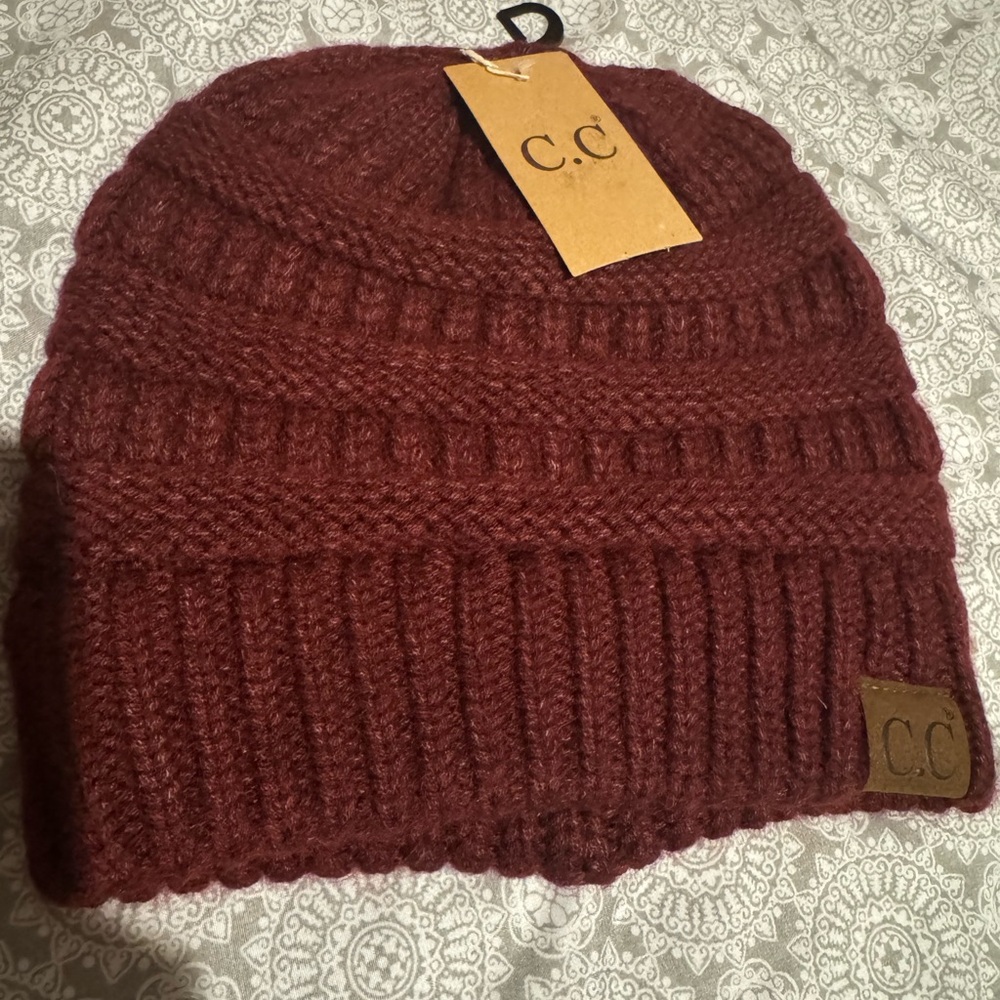 C.C Deep Red Knit Beanie